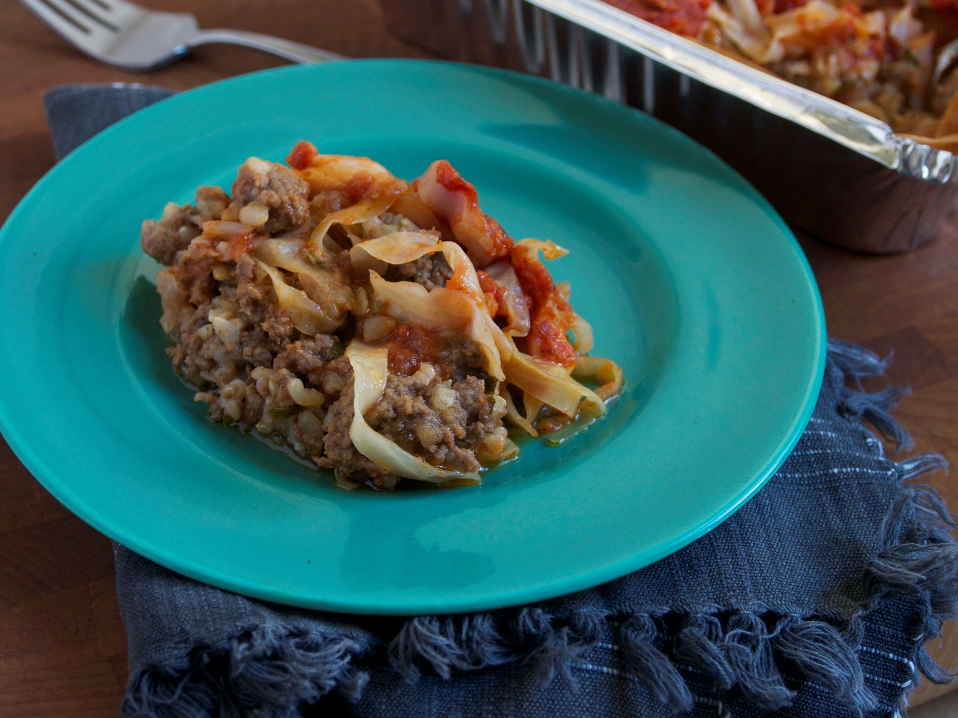 Picture of Beef & Cabbage Casserole with Sweet & Sour Tomato Sauce (Halupki Pie)