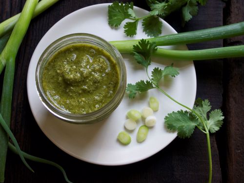 Picture of Cilantro and Scallion Pesto with Pepitas and Parmesan (Vegetarian) -- 4 oz