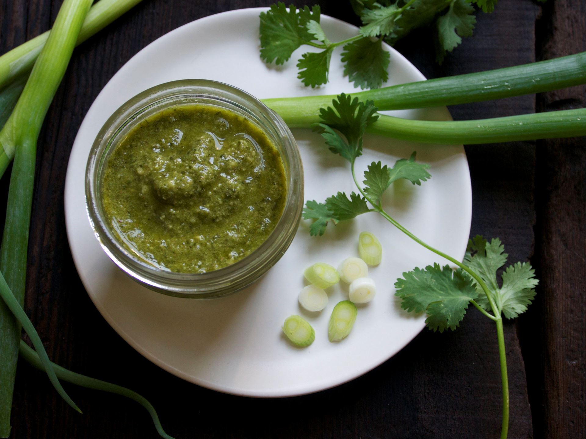 Picture of Cilantro and Scallion Pesto with Pepitas and Parmigiano (Vegetarian) -- 4 oz
