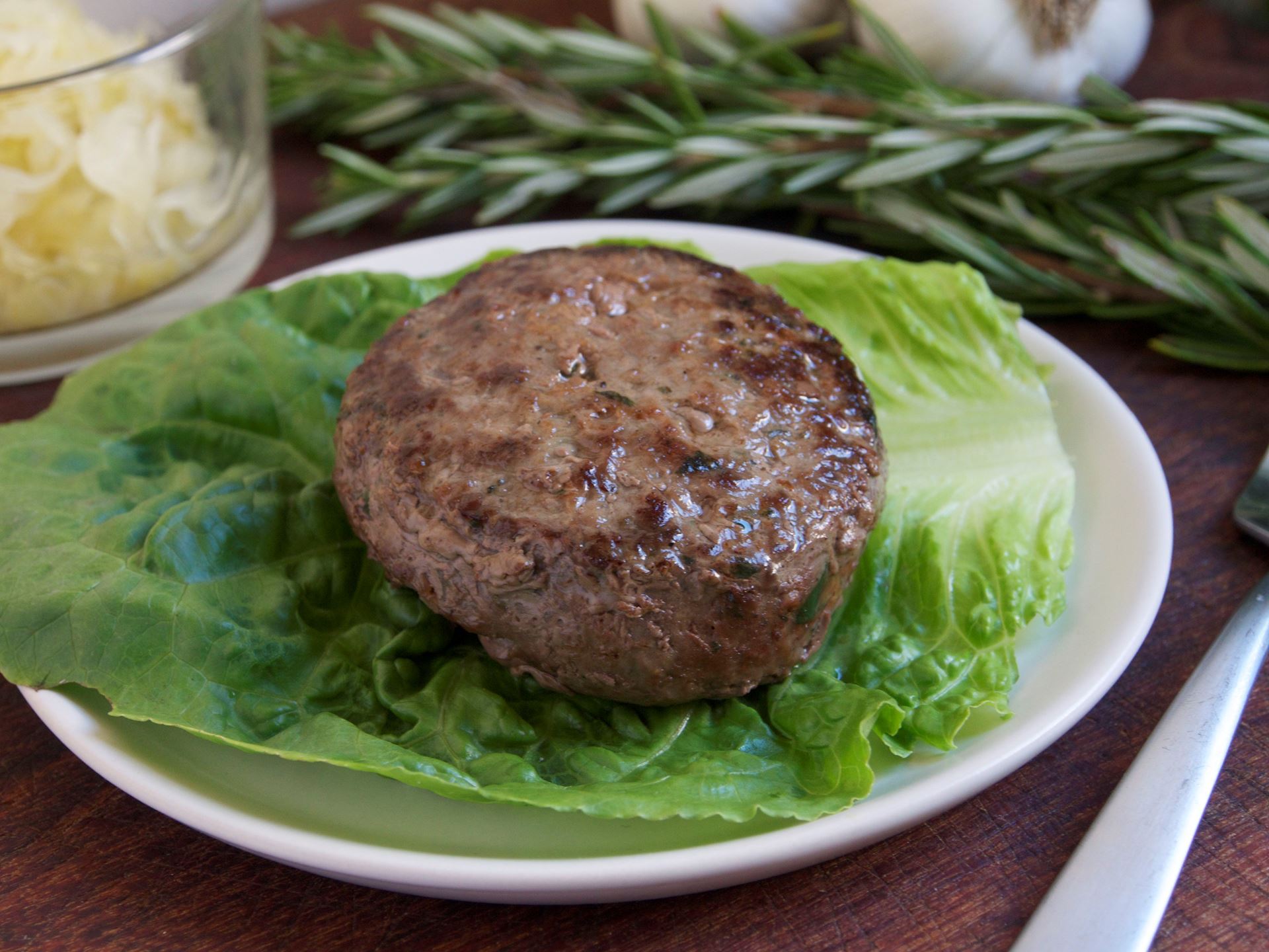 Picture of Frozen -- Beef Patties with Rosemary and Garlic (Four 4 oz patties)
