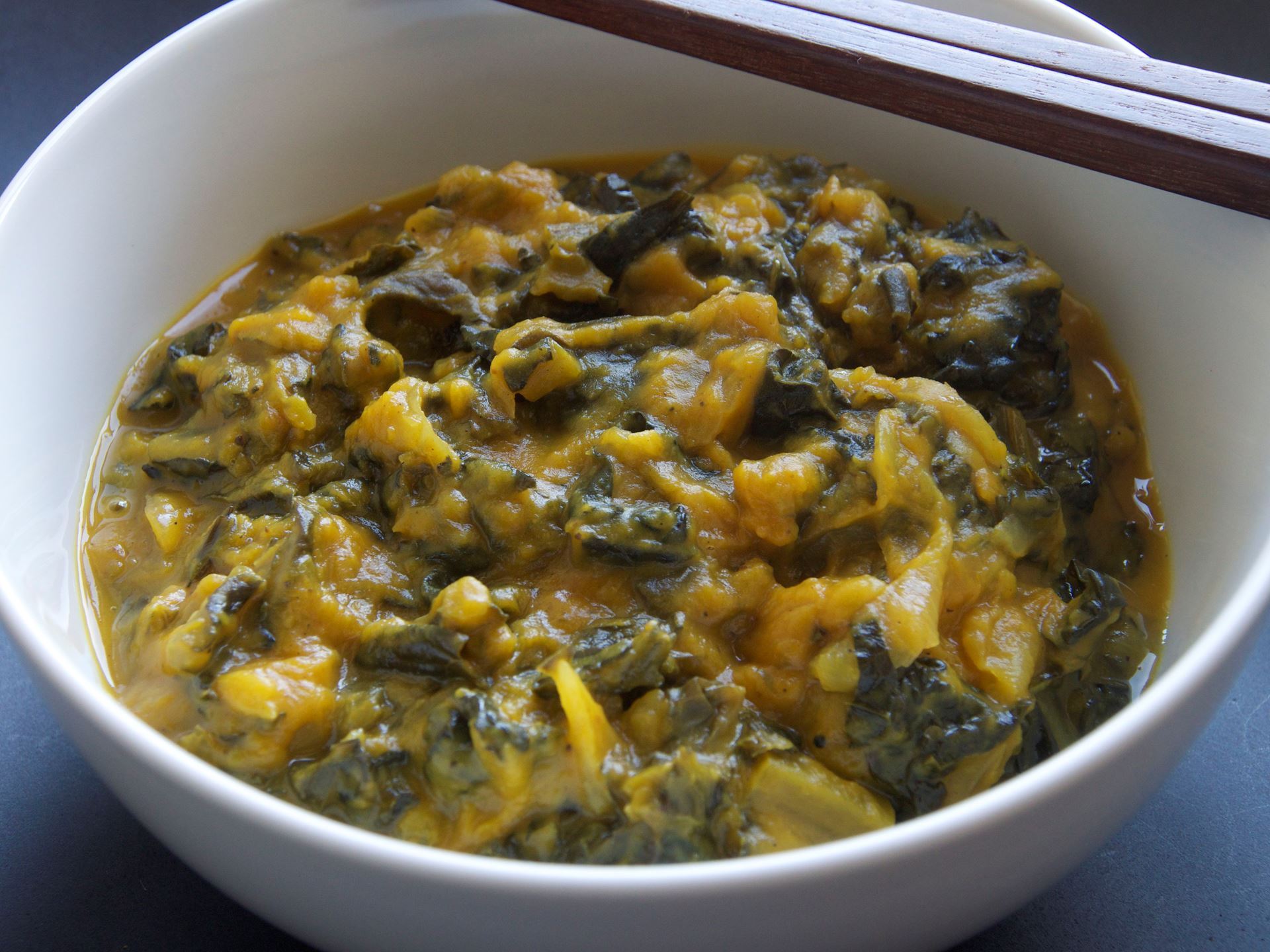 Picture of Gingered Greens with Coconut Milk and Butternut Squash