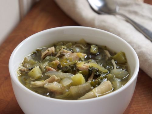 Picture of Frozen -- Chicken-Vegetable Soup with Broccoli and Chard  - 22 oz
