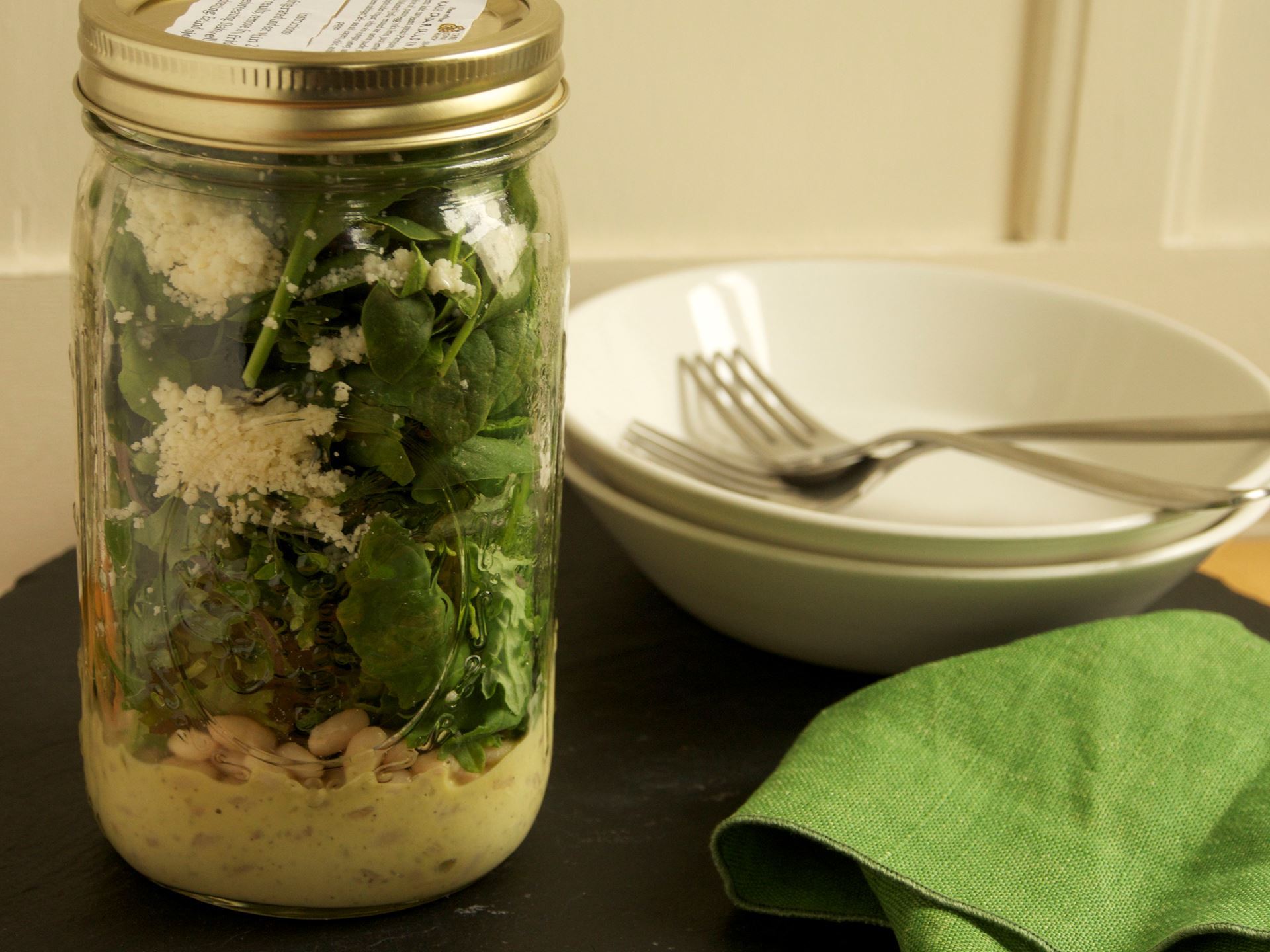 Picture of Kale Caesar Salad in a Jar -- 32 oz