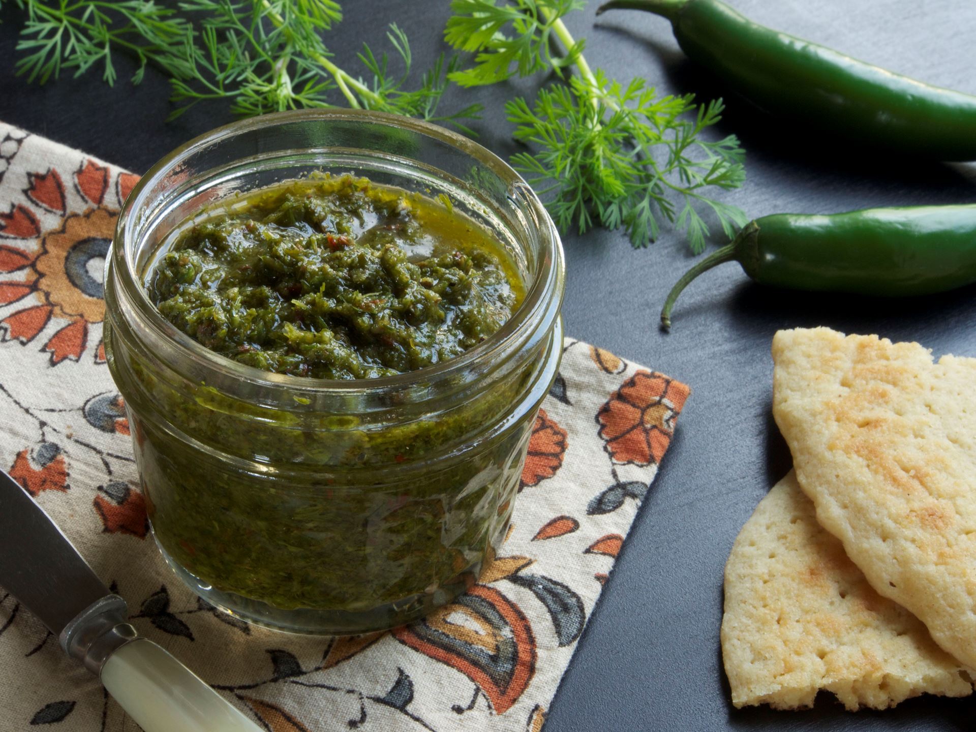 Picture of Middle Eastern Pesto (Zhoug)  (Vegan) -- 4 oz