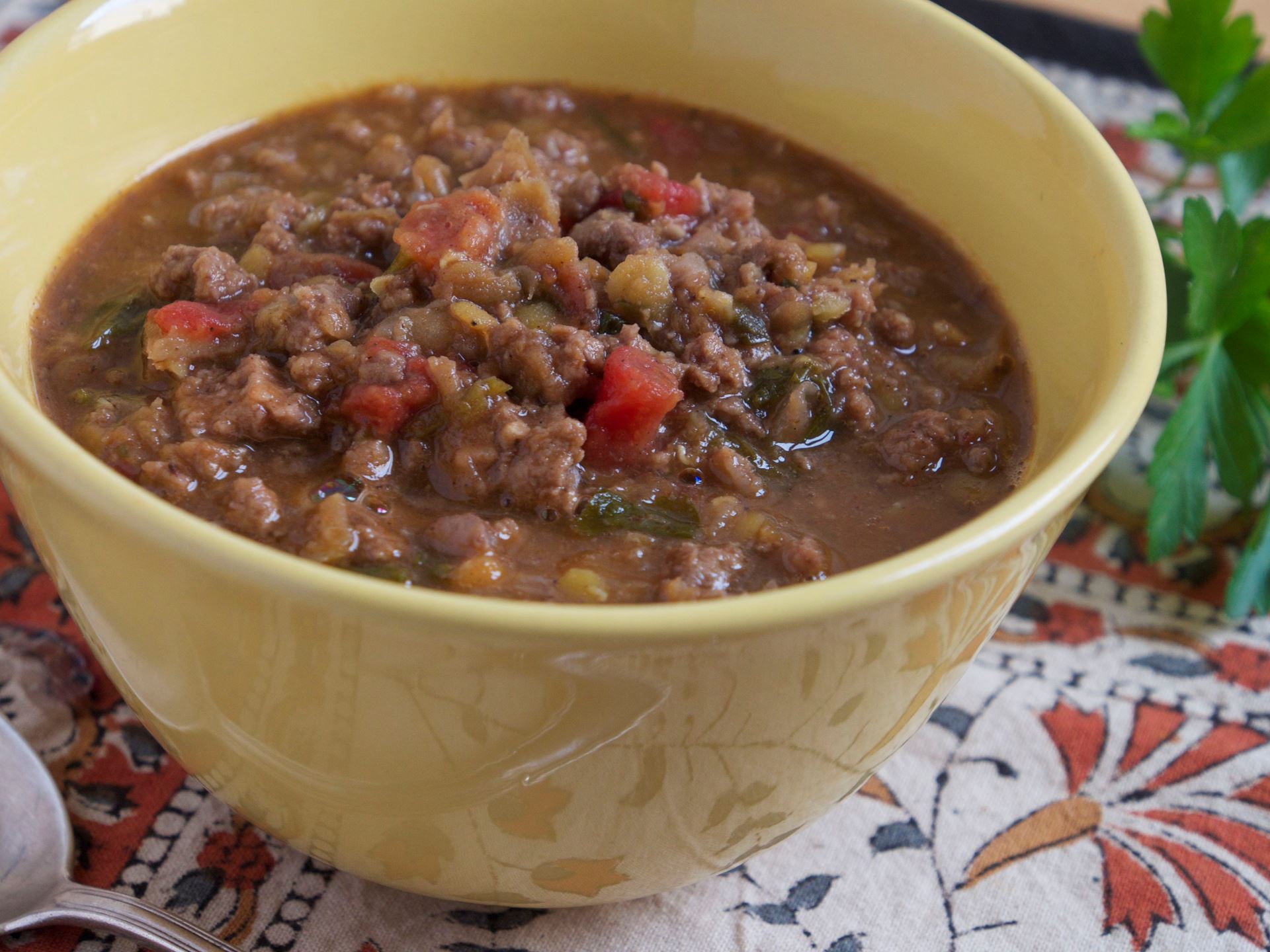 Picture of Ground Beef Keema with Red Lentils (Dal Keema) -- PINT