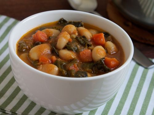 Picture of Tuscan White Bean Soup with Greens and Parmigiano (Vegetarian) -- 22 oz