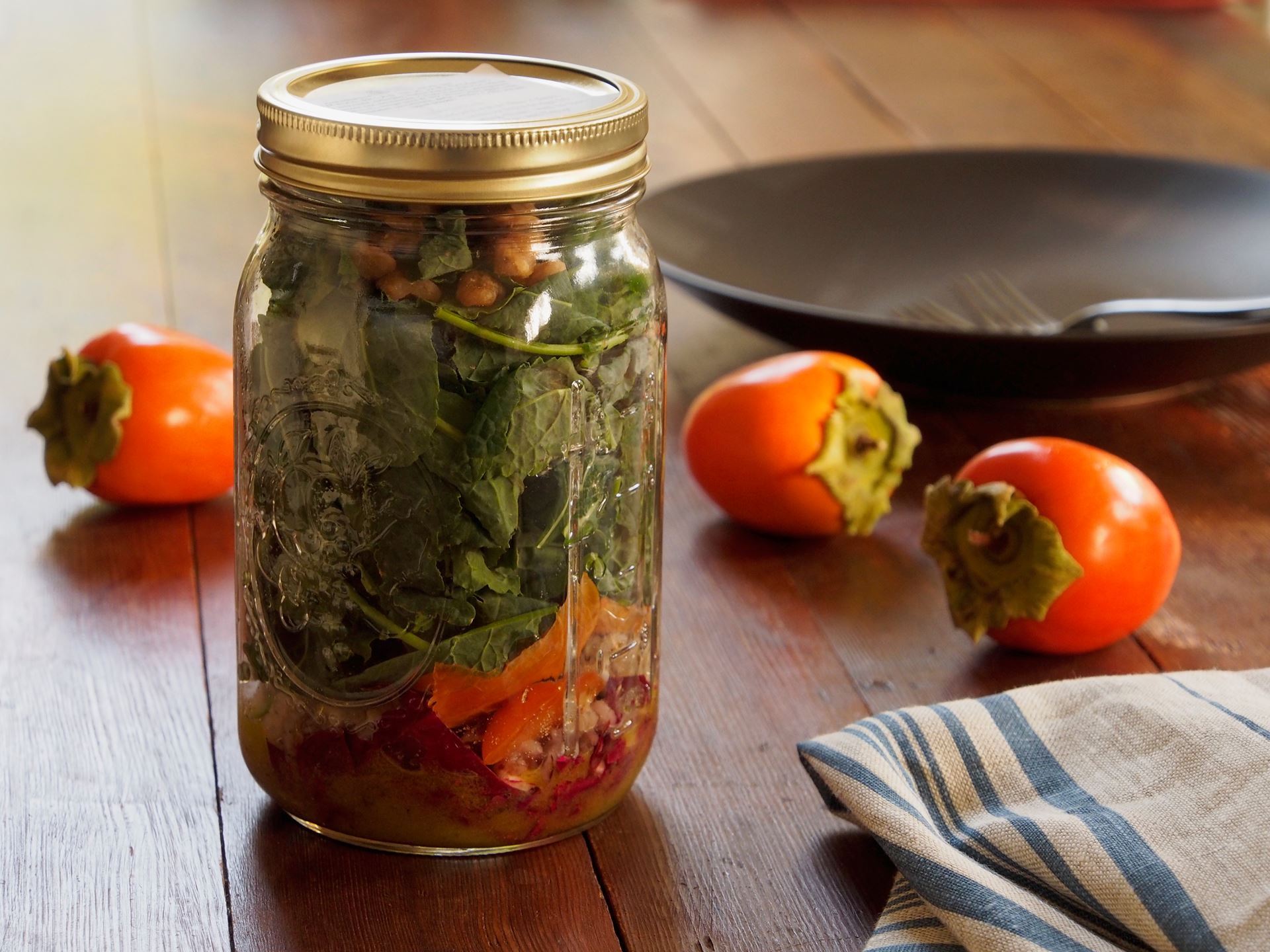 Picture of Autumnal Salad in a Jar (Vegan) -- Quart Jar
