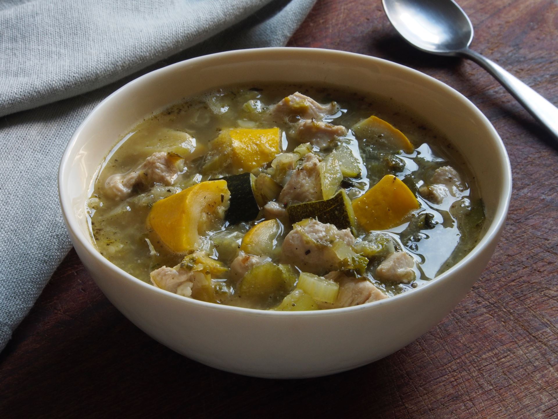 Picture of 22 oz -- Chicken-Vegetable Soup with Summer Squash and Chard