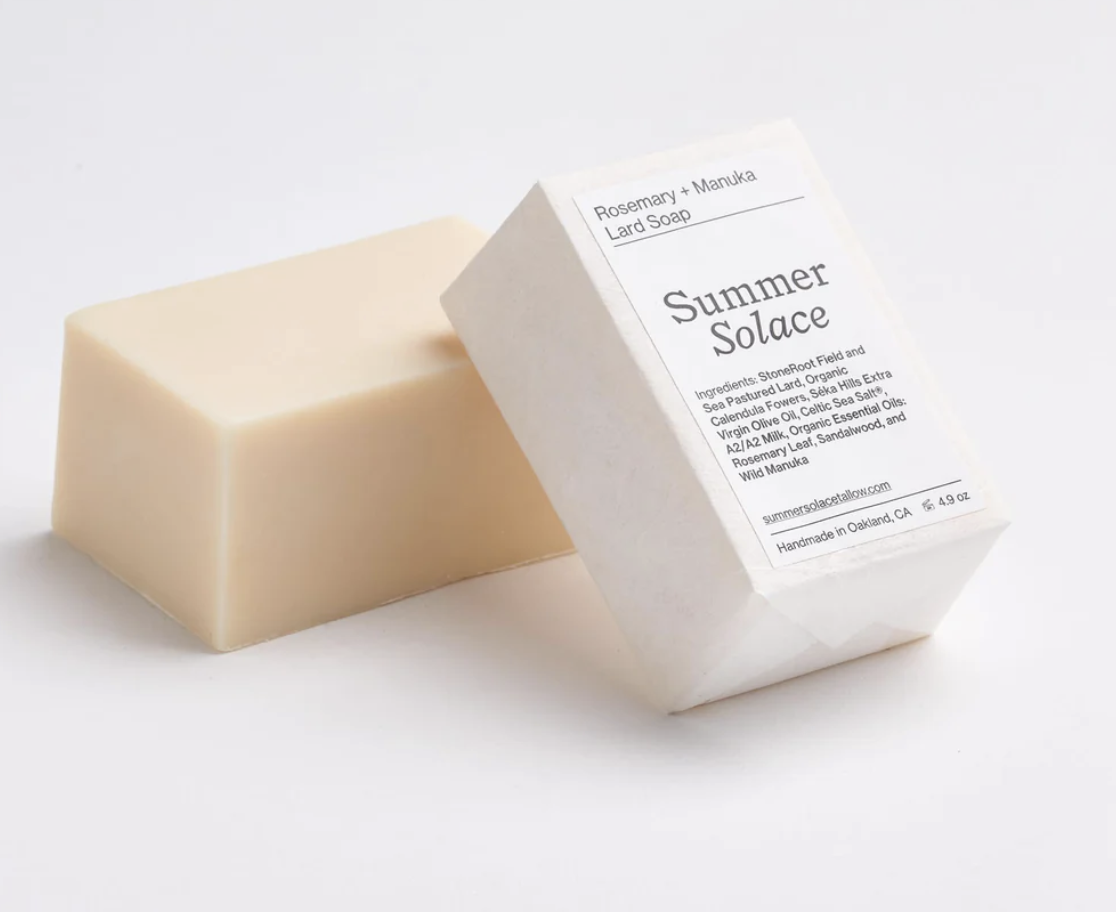 Picture of Summer Solace Rosemary and Manuka Pastured Leaf-Lard Soap- Limited Edition