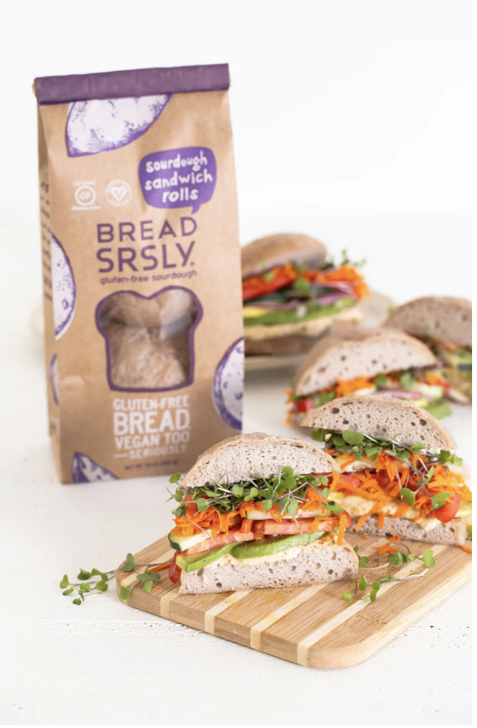 Picture of FROZEN THIS WEEK. Bread SRSLY Sourdough SANDWICH ROLLS  (4 pack) - Gluten Free