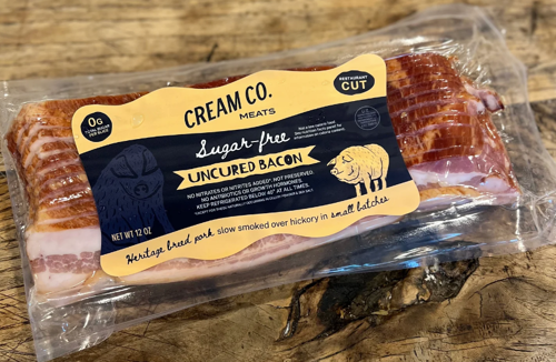 Picture of Cream Co. Meats -Uncured Rustic Sugar Free Pork Bacon - Sliced 8 oz. (Ex former Keller Crafted Meats)