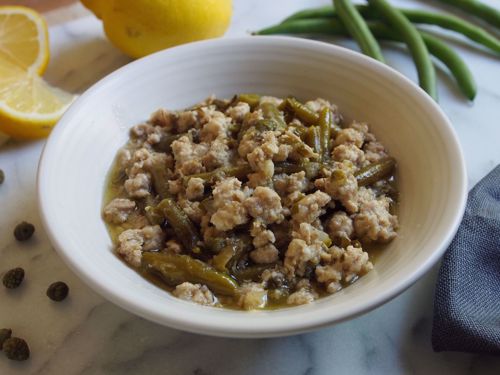 Picture of Frozen -- Ground Chicken with Green Beans in Lemon Caper Sauce -- 16 oz