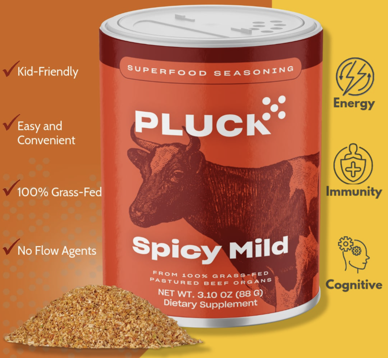 Picture of Pluck Superfood Seasoning Spicy -Mild Shaker-