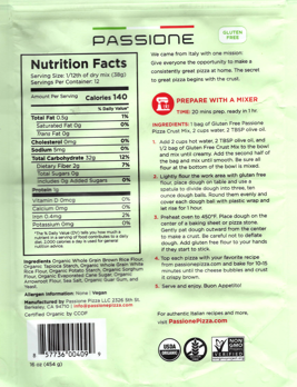 Picture of Passione Pizza-Organic & Gluten Free Pizza Crust Mix-