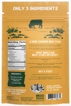 Picture of Grazly- Plain Beef Meat Sticks | 10 Pack-