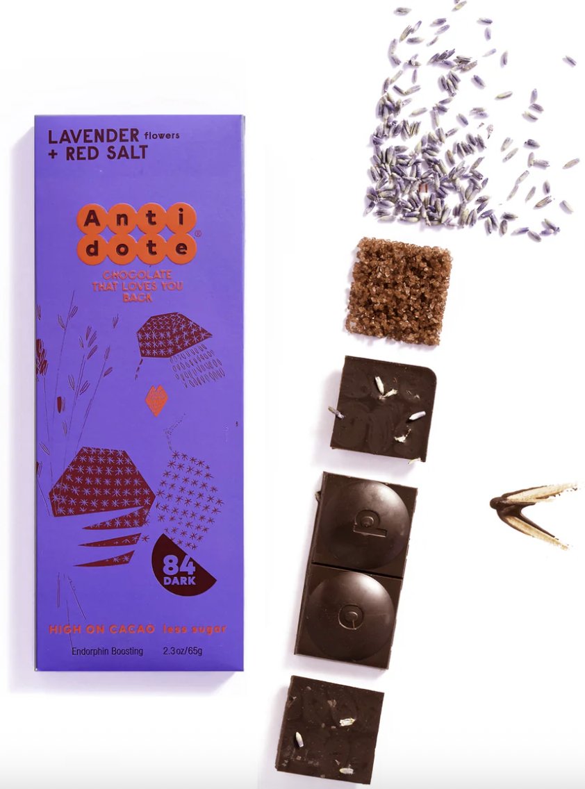 Picture of Antidote Chocolate-LAVENDER + RED SALT 84%-