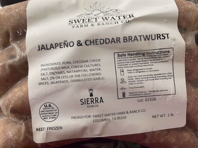 Picture of Sweet Water Farm & Ranch Co-Jalapeno Cheddar Bratwurst -