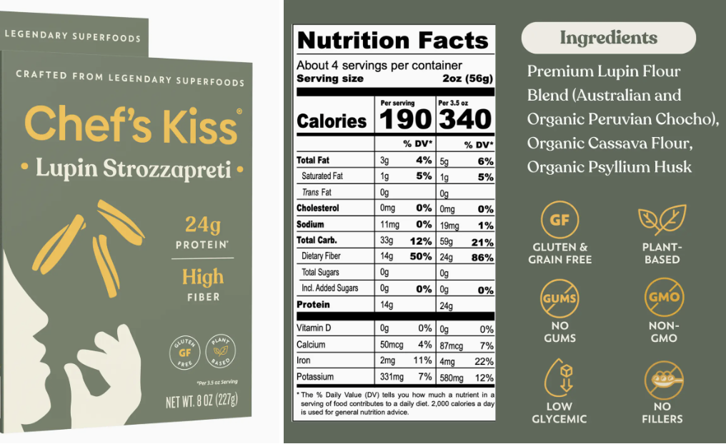 Picture of Chef's Kiss-Lupin Protein Strozzapreti Pasta-