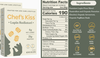 Picture of Chef's Kiss-Low Carb Lupin Radiatori Pasta-