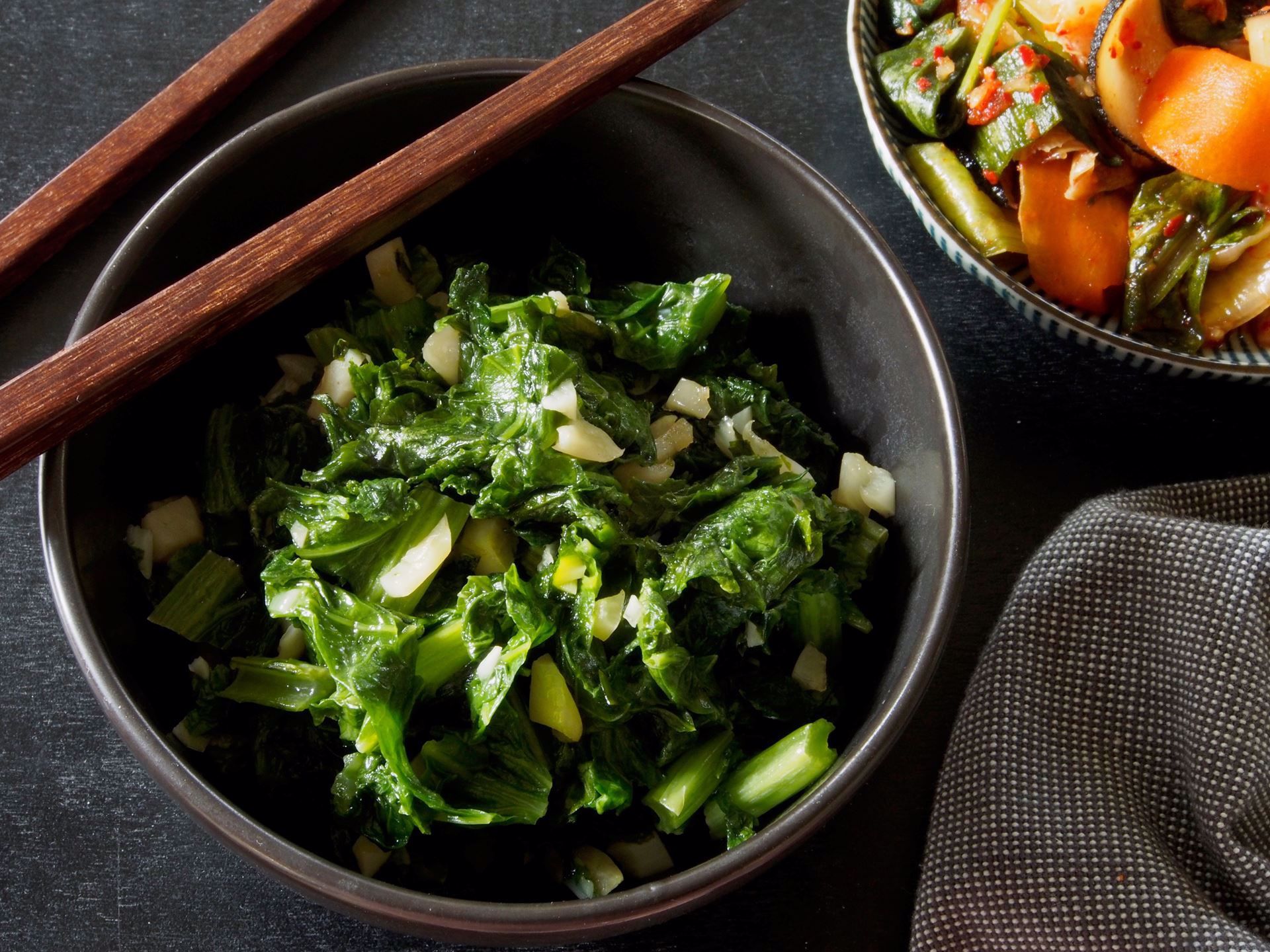 Picture of Braised Garlicky Greens with Chickpeas (Vegan)