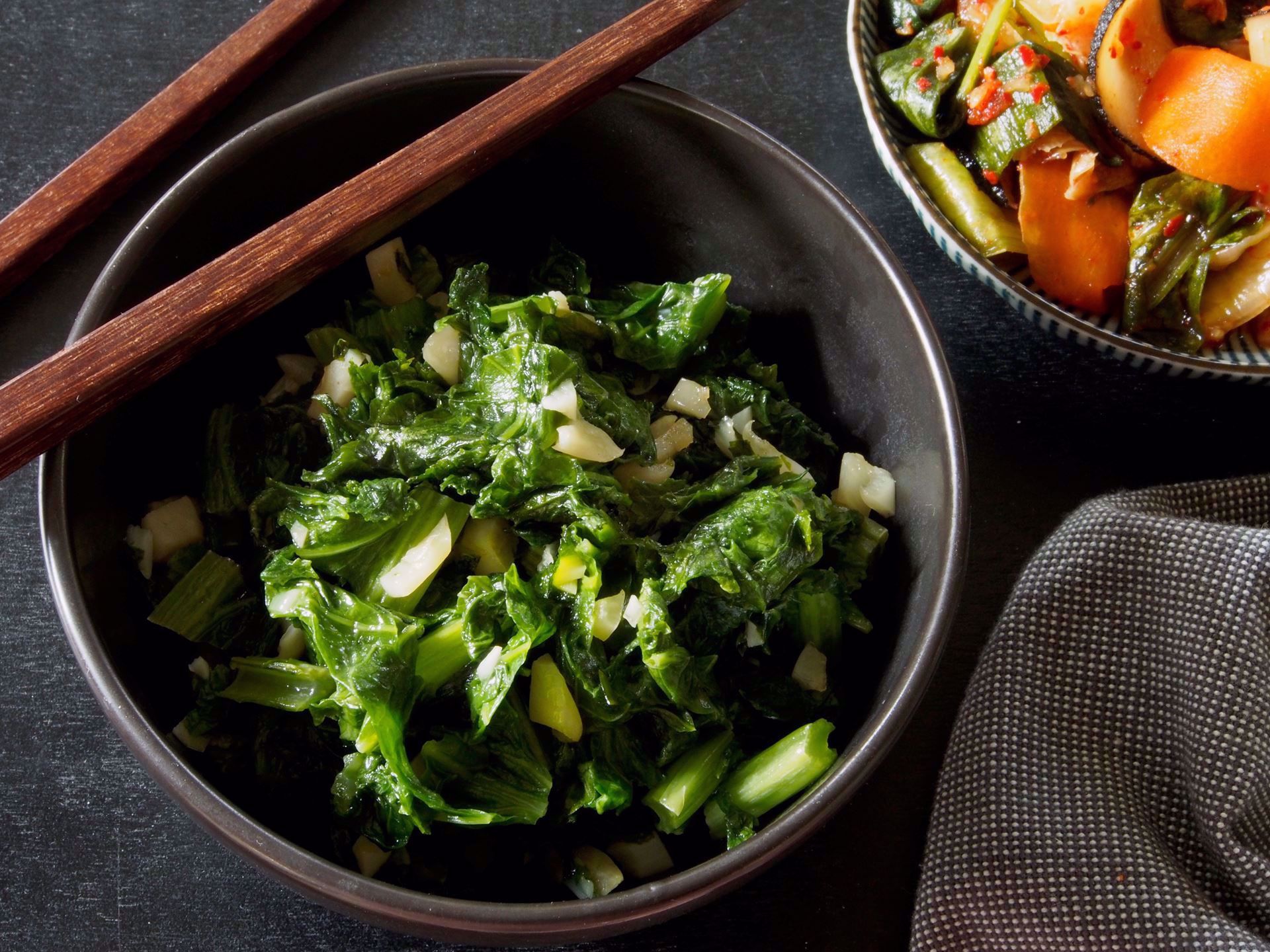 Picture of Frozen -- Braised Garlicky Greens with Chickpeas (Vegan)