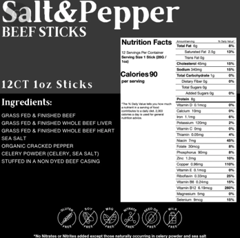 Picture of BERSKI Beef Sticks - Salt and Pepper| 1 oz meat stick
