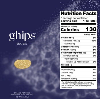 Picture of Ghips-Ghee Potato Chips-Sea Salt-